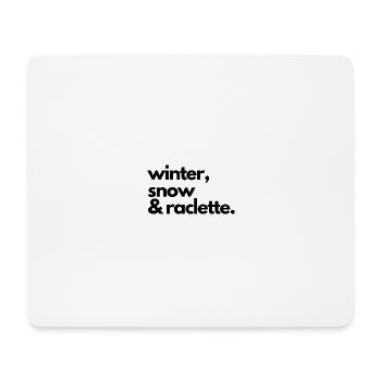 Winter, Schnee & Raclette - Mousepad (Querformat) - Weiß - Vorne