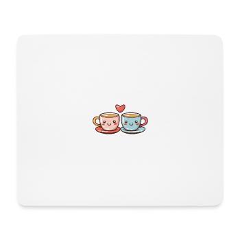Kaffee Paar Liebe Herz Valentinstag - Mousepad (Querformat) - Weiß - Vorne