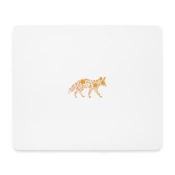Nordic Floral - Soft Orange Fox - Mouse Pad (horizontal) - white - Front
