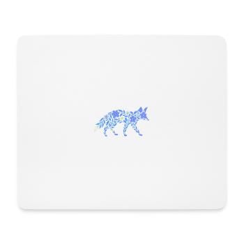 Nordic Floral - Heller Blaufuchs - Mousepad (Querformat) - Weiß - Vorne