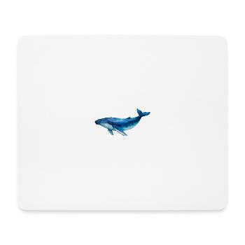 Blue Water Whale Watercolor - Mouse Pad (horizontal) - white - Front