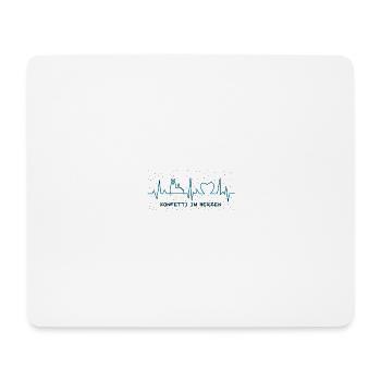 Konfetti im Herzen - Blau - Mousepad (Querformat) - Weiß - Vorne