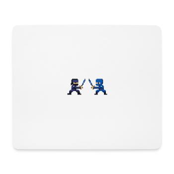 PixelArt, Ninja Fight - Mousepad (Querformat) - Weiß - Vorne