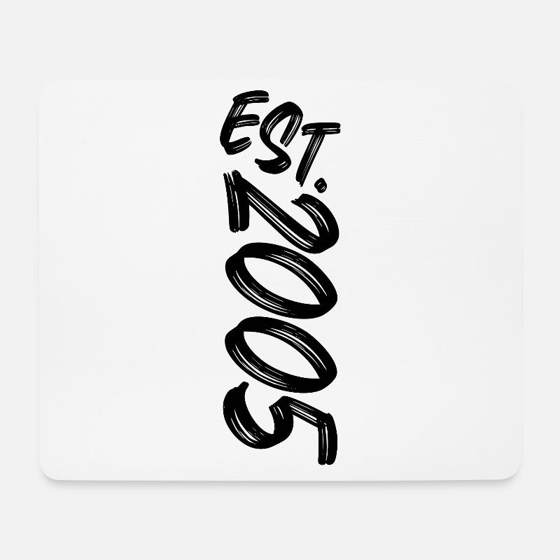 Est. 2005 - Established 2005 - Geburtstag Geschenk - Mousepad (Querformat) - Weiß