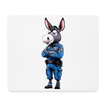 Âne policier - Tapis de souris (format paysage) - blanc - Devant