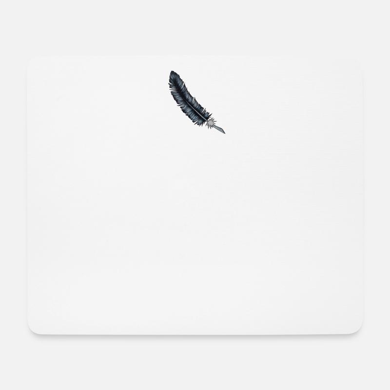 Krähenfeder - Mousepad (Querformat) - Weiß