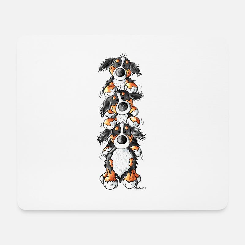 Goldige Berner Sennenhunde - Hunde - Mousepad (Querformat) - Weiß