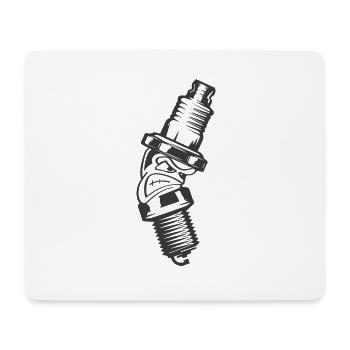 Angry Spark Garage - Spark Plug Tuning Cars Boost - Mouse Pad (horizontal) - white - Front