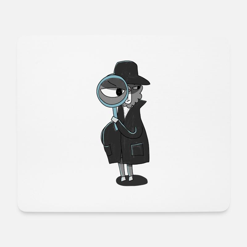Lama-Detektiv mit Lupe - Mousepad (Querformat) - Weiß