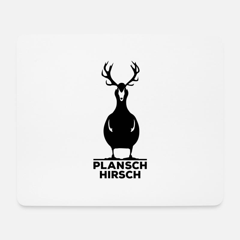 Plansch Hirsch Platzhirsch Ente planschen Geweih - Mousepad (Querformat) - Weiß