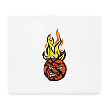 basketball face cartoon flame - Mouse Pad (horizontal) - white - Front