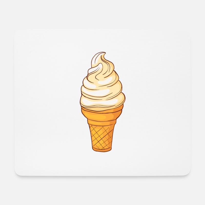 Softeis Eis Speiseeis Eiskrem Eiscreme Kugeleis - Mousepad (Querformat) - Weiß