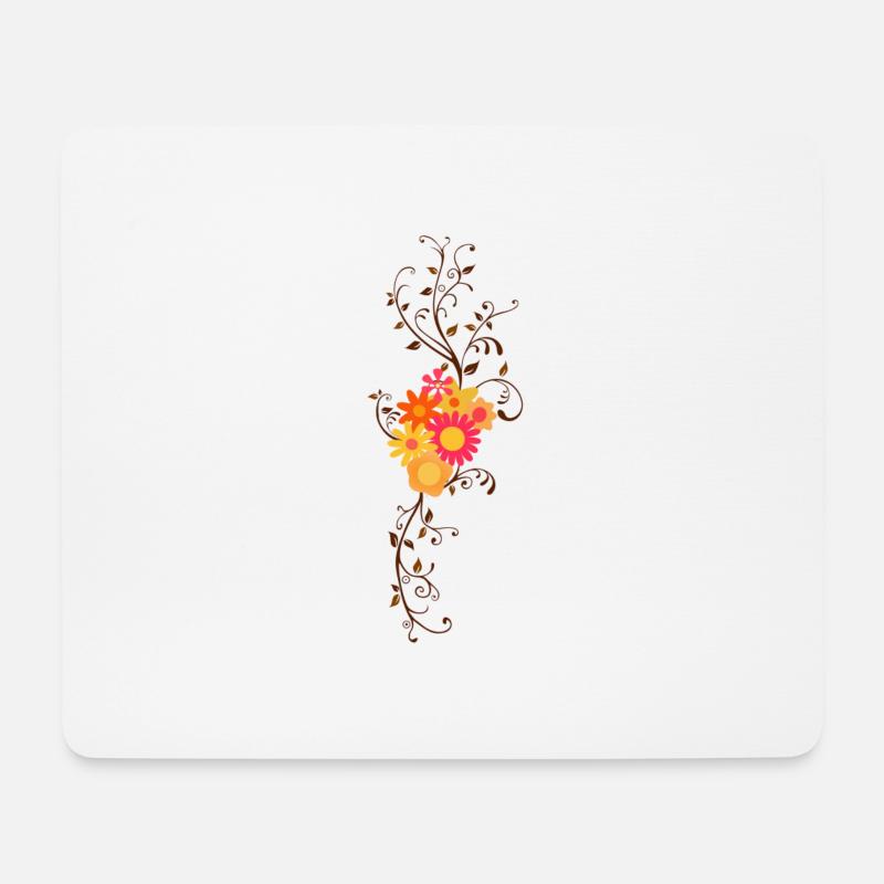 Bohemien Blumen Style - Mousepad (Querformat) - Weiß