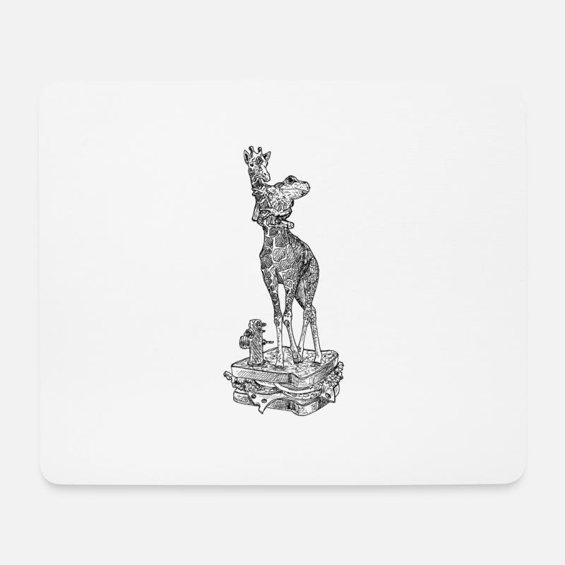 Giraffensandwich - Mousepad (Querformat) - Weiß