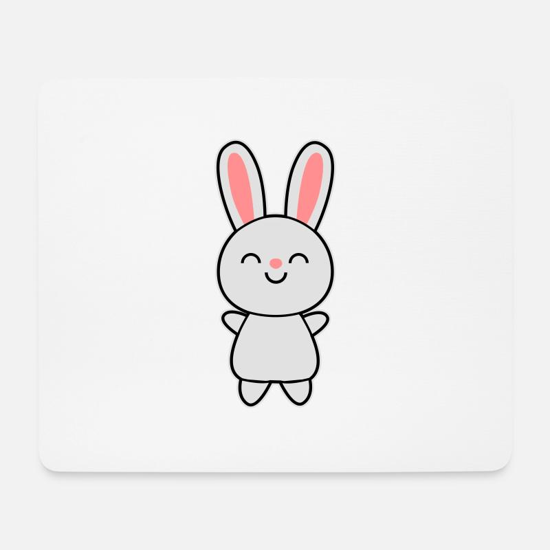 Cute Rabbit / Bunny - Mouse Pad (horizontal) - white