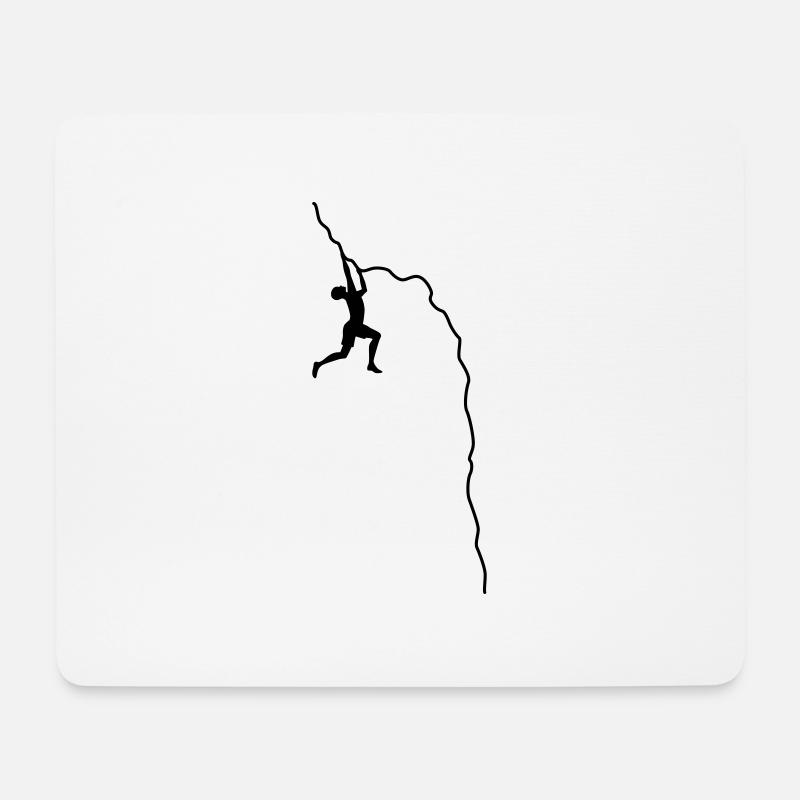 Kletterer an Felswand - Mousepad (Querformat) - Weiß