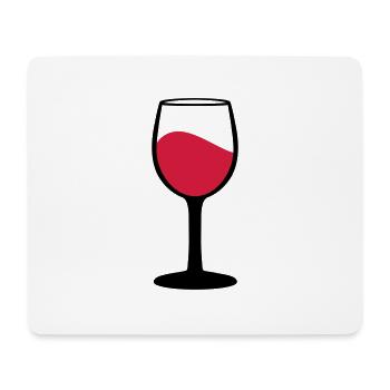 Weinglas, Wein - Mousepad (Querformat) - Weiß - Vorne