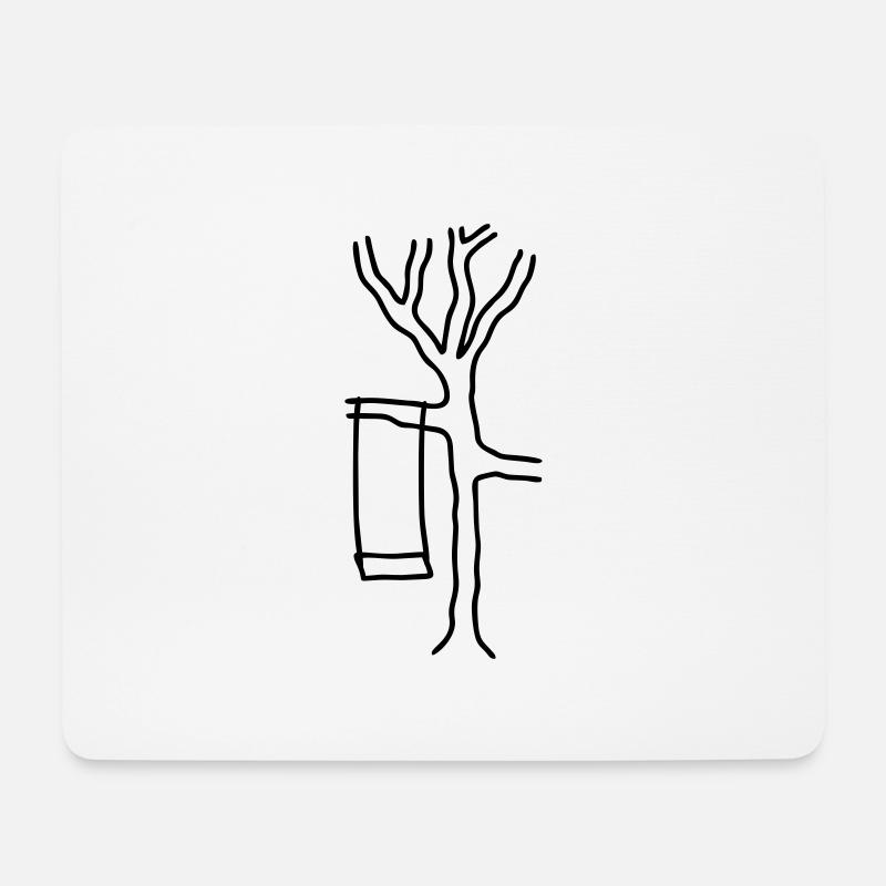 Baum Schaukel - Mousepad (Querformat) - Weiß