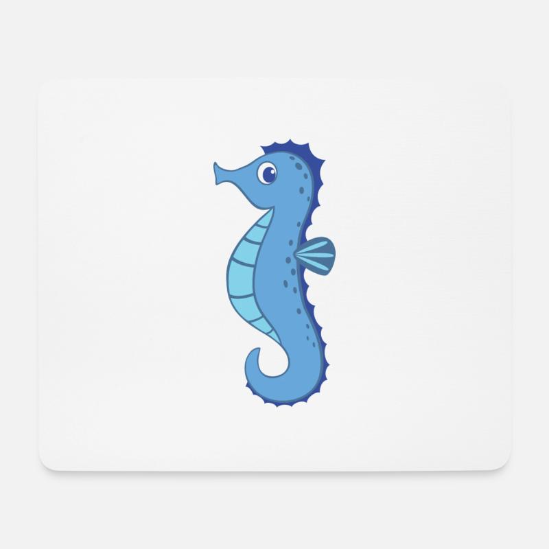Seepferdchen - Mousepad (Querformat) - Weiß