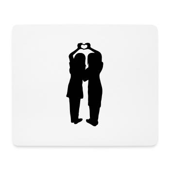 Silhouette Handherz Girlfriends - Mouse Pad (horizontal) - white - Front