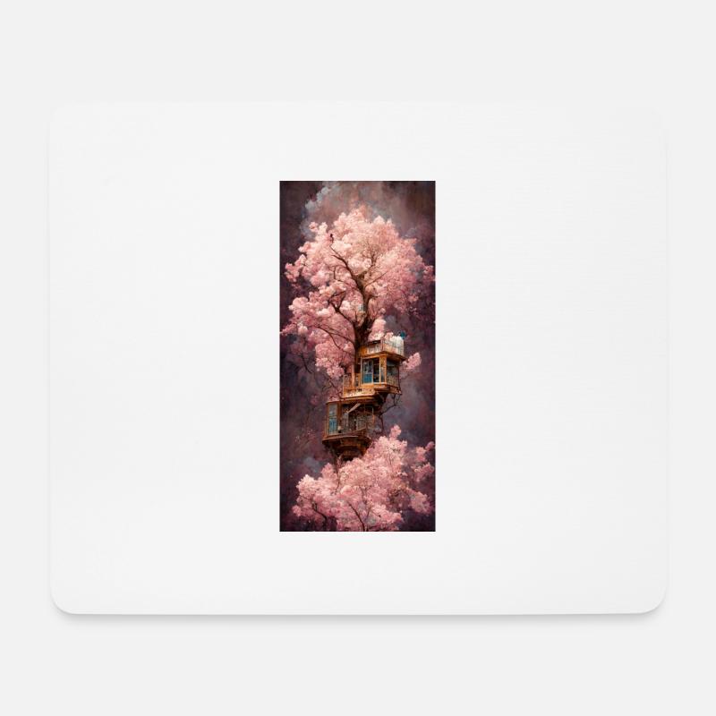 Das Kirschbaumhaus - Mousepad (Querformat) - Weiß