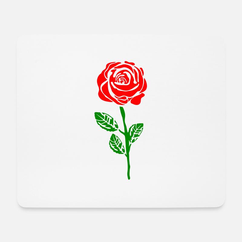 Rose - Mousepad (Querformat) - Weiß