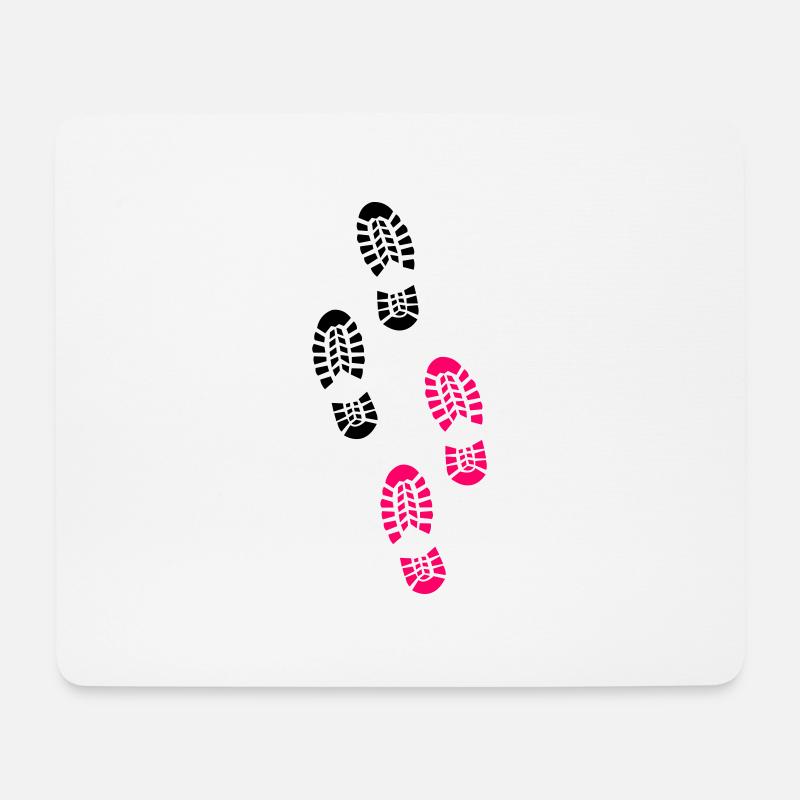 fußspuren - Mousepad (Querformat) - Weiß