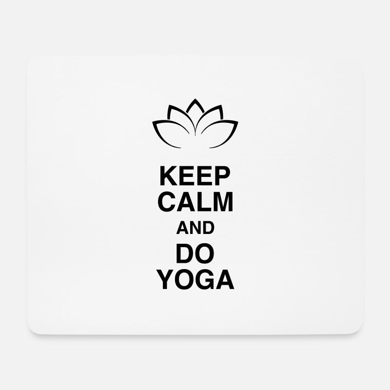 Ruhe bewahren und Yoga machen - Mousepad (Querformat) - Weiß