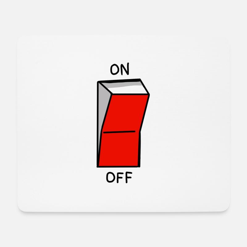 on off - Mousepad (Querformat) - Weiß
