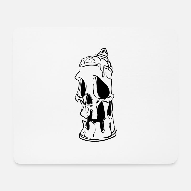 Skull spray can - Mouse Pad (horizontal) - white