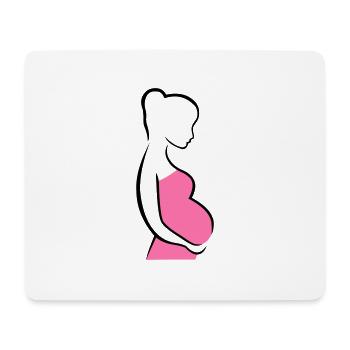 Schwangere Silhouette - Mousepad (Querformat) - Weiß - Vorne