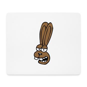 Hase Kaninchen Häschen Cartoon albern Hasenzähne - Mousepad (Querformat) - Weiß - Vorne