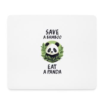 Rette einen Bambus, iss einen Panda. - Mousepad (Querformat) - Weiß - Vorne