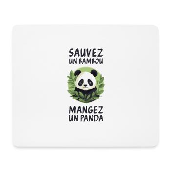 Rette einen Bambus, iss einen Panda. - Mousepad (Querformat) - Weiß - Vorne