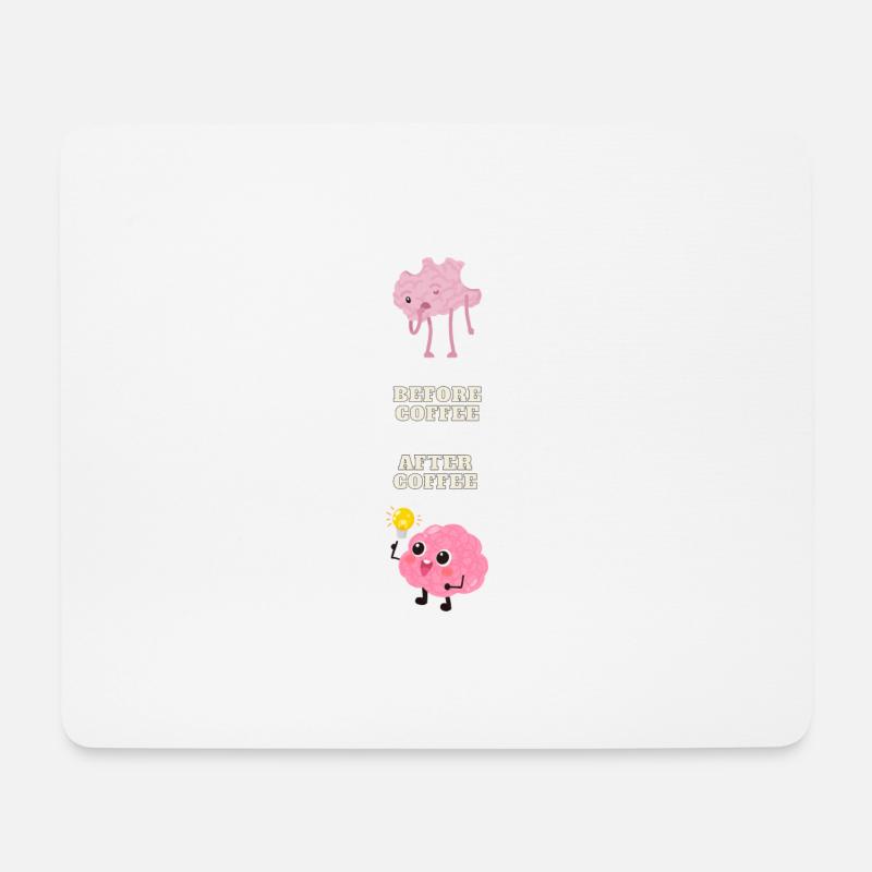 Gehirn und Kaffee - Mousepad (Querformat) - Weiß