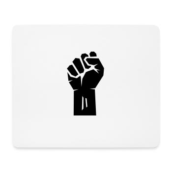 Black raised clenched fist. - Mouse Pad (horizontal) - white - Front