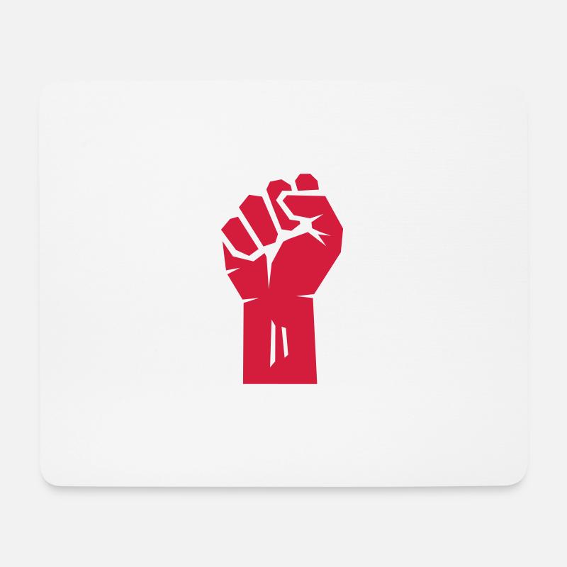 Raised rote Faust. - Mousepad (Querformat) - Weiß