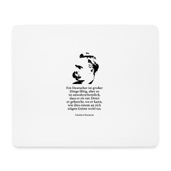 Nietzsche: Ein Deutscher ist großer Dinge fähig, - Mousepad (Querformat) - Weiß - Vorne
