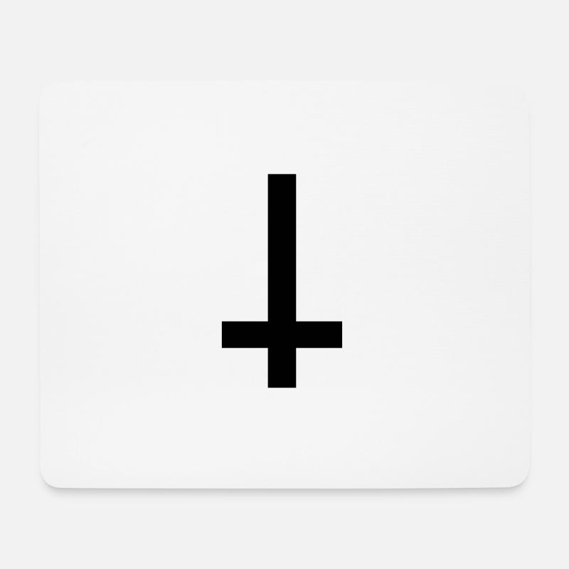 Umgedrehtes Kreuz 1c - Mousepad (Querformat) - Weiß