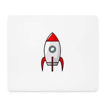 navette spatiale fusée fusée ufo lune vaisseau spatial - Tapis de souris (format paysage) - blanc - Devant