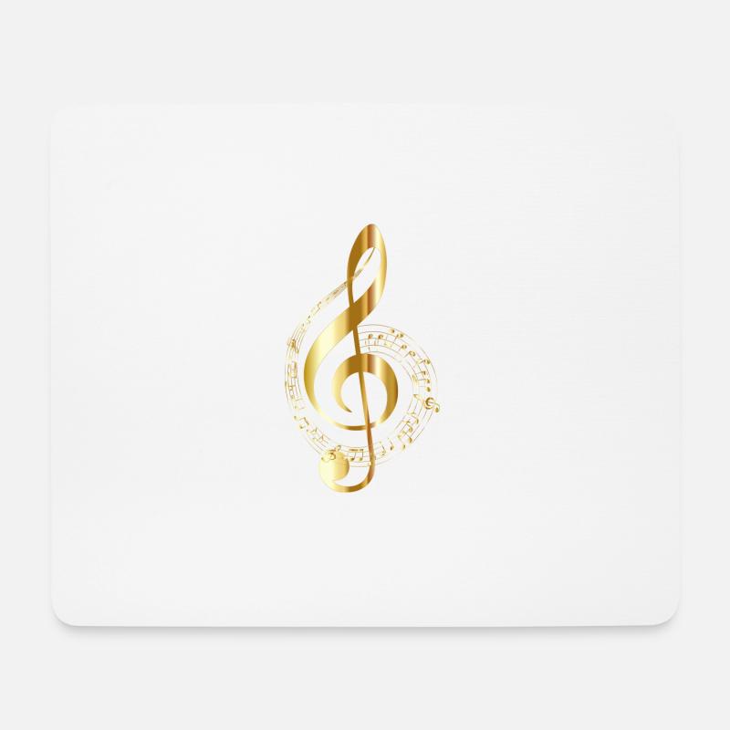 goldender Notenschlüssel - Mousepad (Querformat) - Weiß
