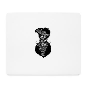 tete de mort hipster barbu crane skull moustache s - Tapis de souris (format paysage) - blanc - Devant