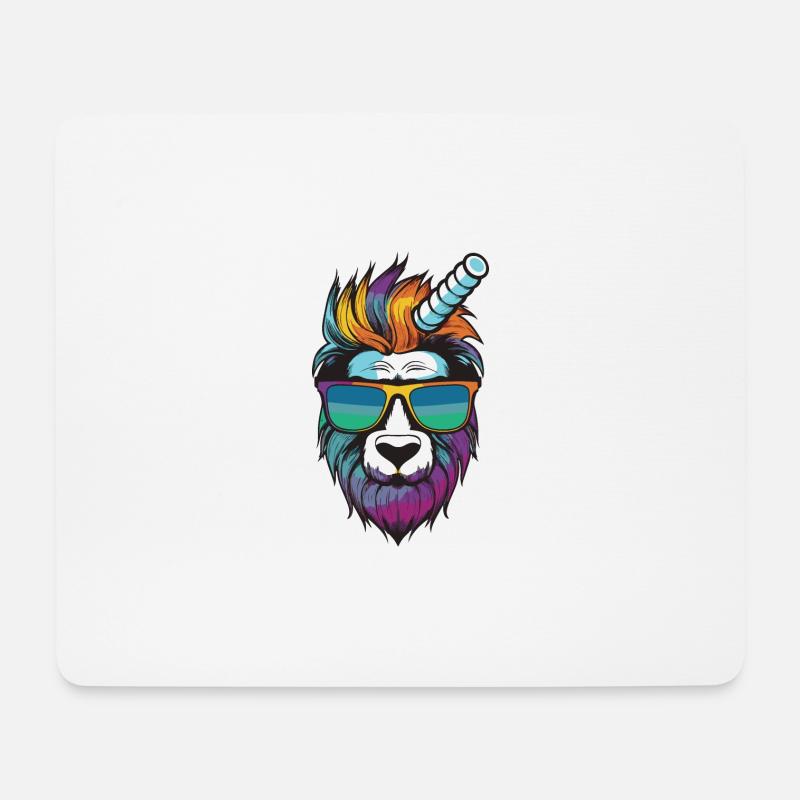 Einhorn Kopf - Mousepad (Querformat) - Weiß