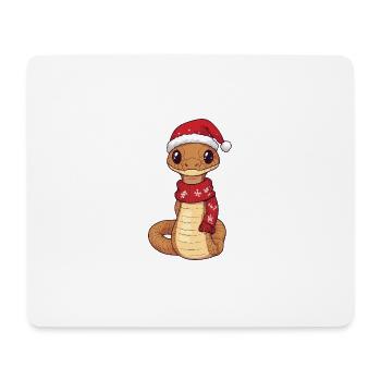 Snake Cobra Christmas Comic - Mouse Pad (horizontal) - white - Front