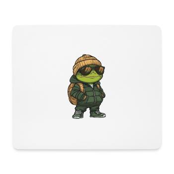 Schildkröte Winter - Mousepad (Querformat) - Weiß - Vorne