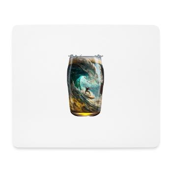 Surfen im Bierglas - Mousepad (Querformat) - Weiß - Vorne