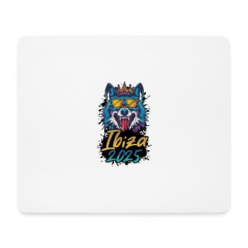Ibiza 2025 Party Wolf - Mousepad (Querformat) - Weiß - Vorne