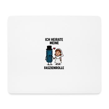 Faszienrolle Heiraten Gymqueen Fitness Physio - Mousepad (Querformat) - Weiß - Vorne