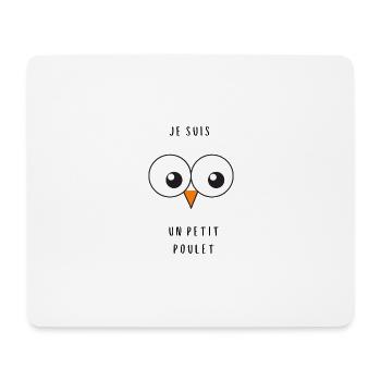 Petit Poulet les Gros Yeux - Tapis de souris (format paysage) - blanc - Devant