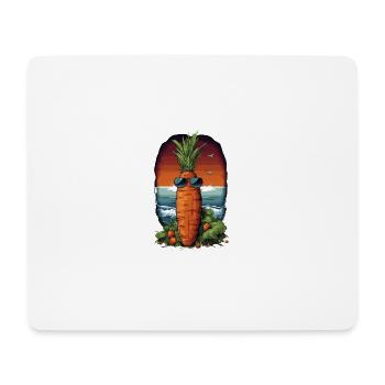 Funky Karotte mit Sonnenbrille Strandgemüse - Mousepad (Querformat) - Weiß - Vorne